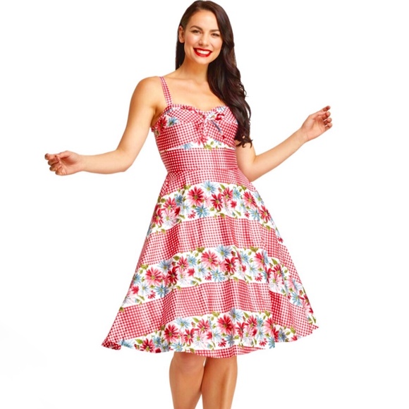 RARE L XL SHELLIE Vintage Repro PICNIC Dress by Retrospec’d Gingham AU16 US 12 - Picture 1 of 8